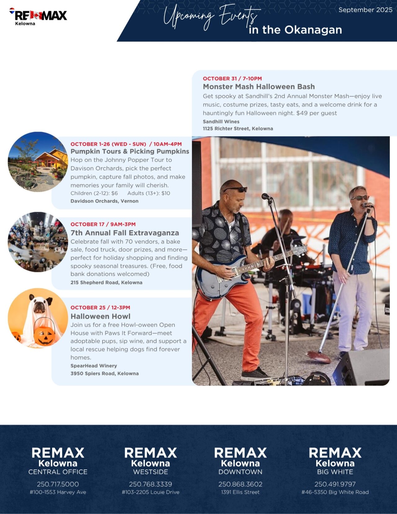 October 2025 newsletter, page 6: upcoming Okanagan events.