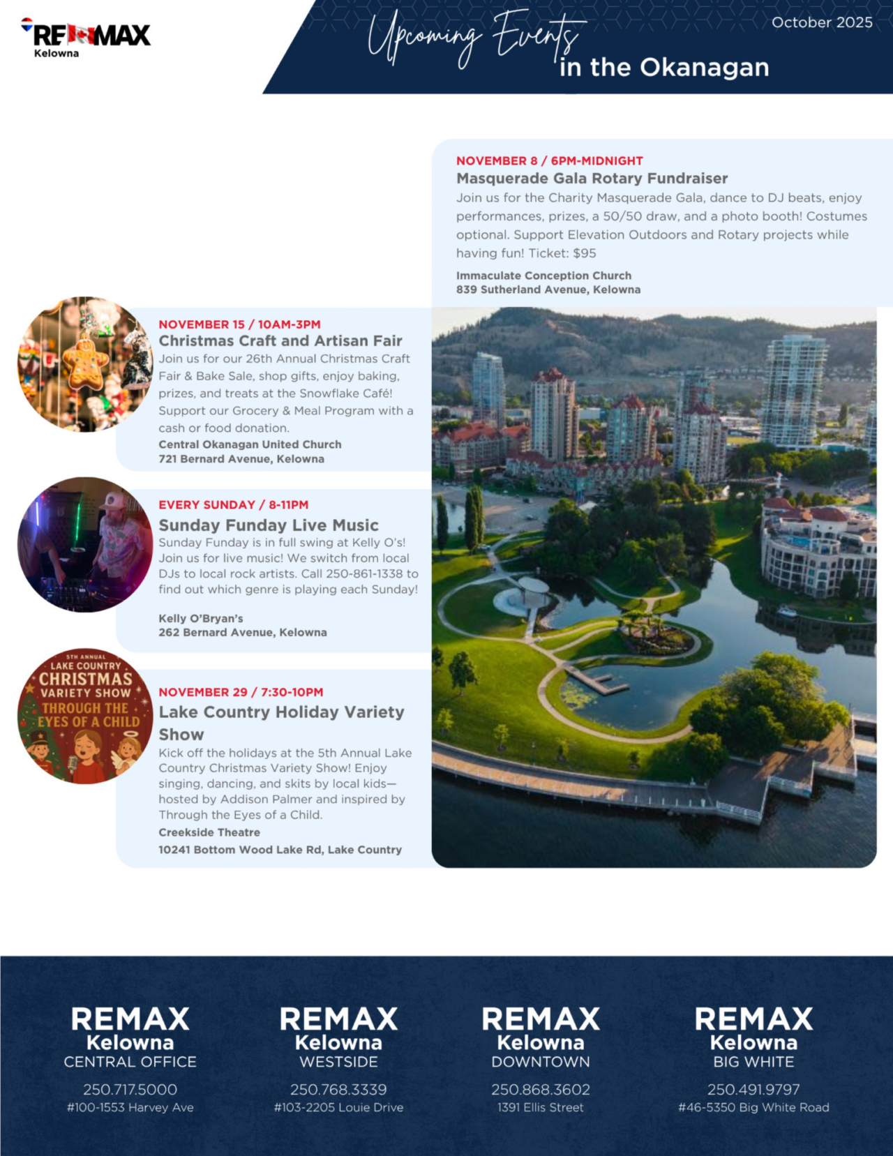November 2025 newsletter, page 6: upcoming Okanagan events.