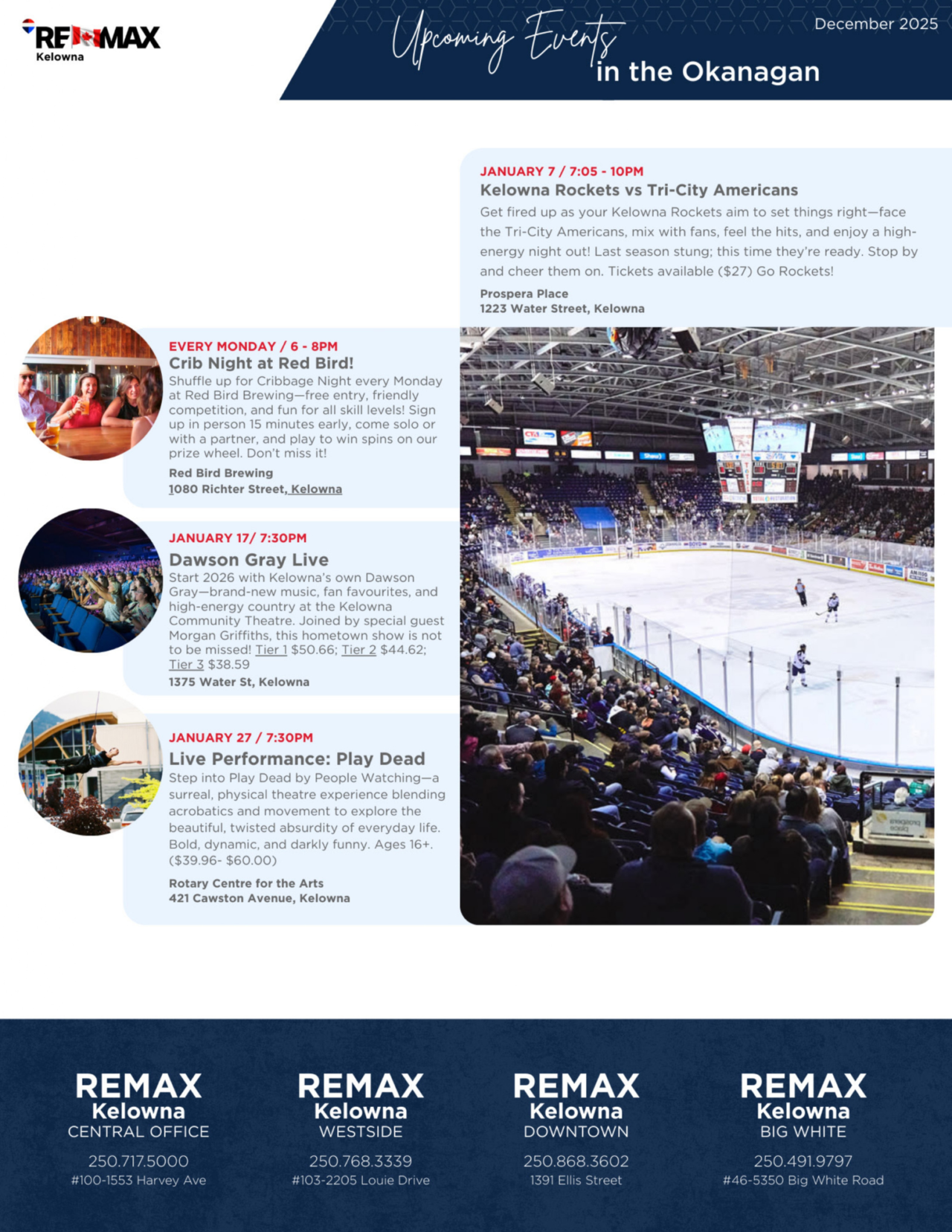 January 2026 newsletter, page 6: upcoming Okanagan events.
